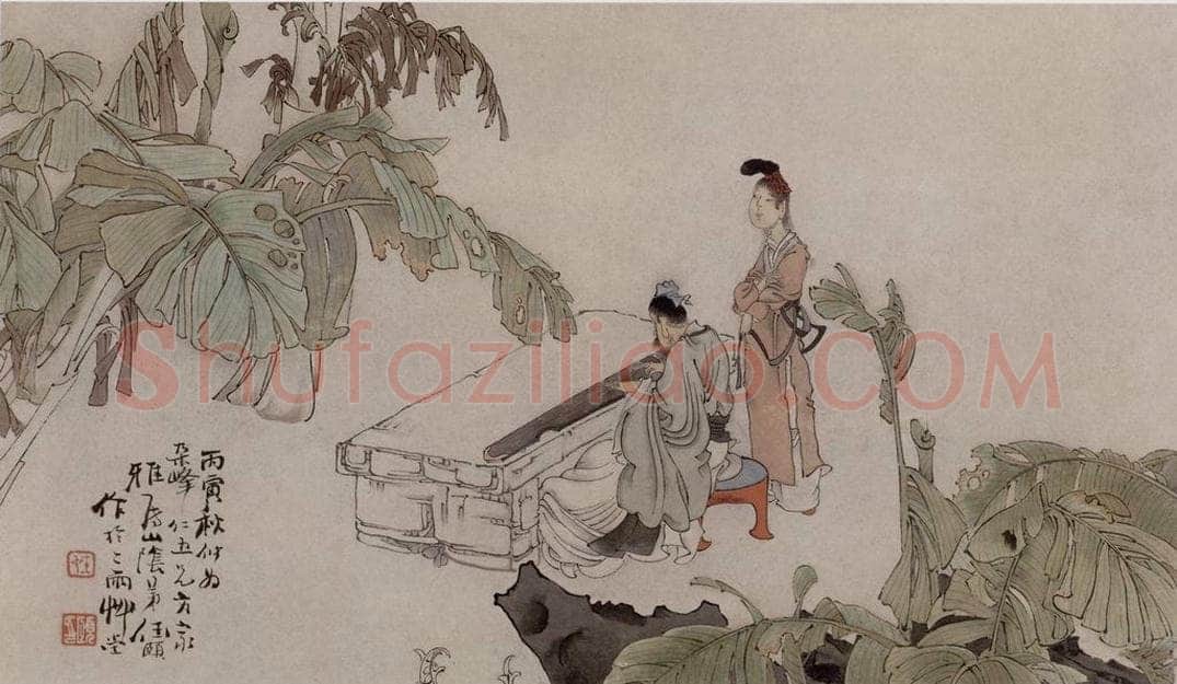 1866年 任伯年 《人物图》 书画作品