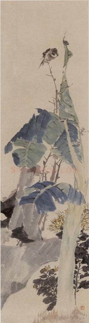任伯年 《花鸟四条屏》 书画作品