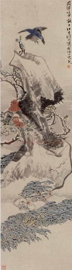  任伯年 《花鸟四条屏》 书画作品
