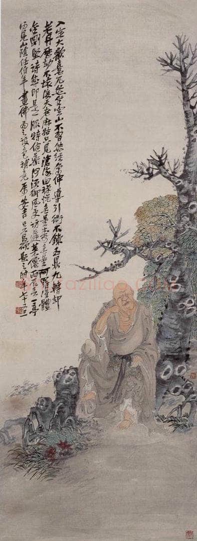 约19世纪70年代初期 任伯年 《画佛图》 书画作品