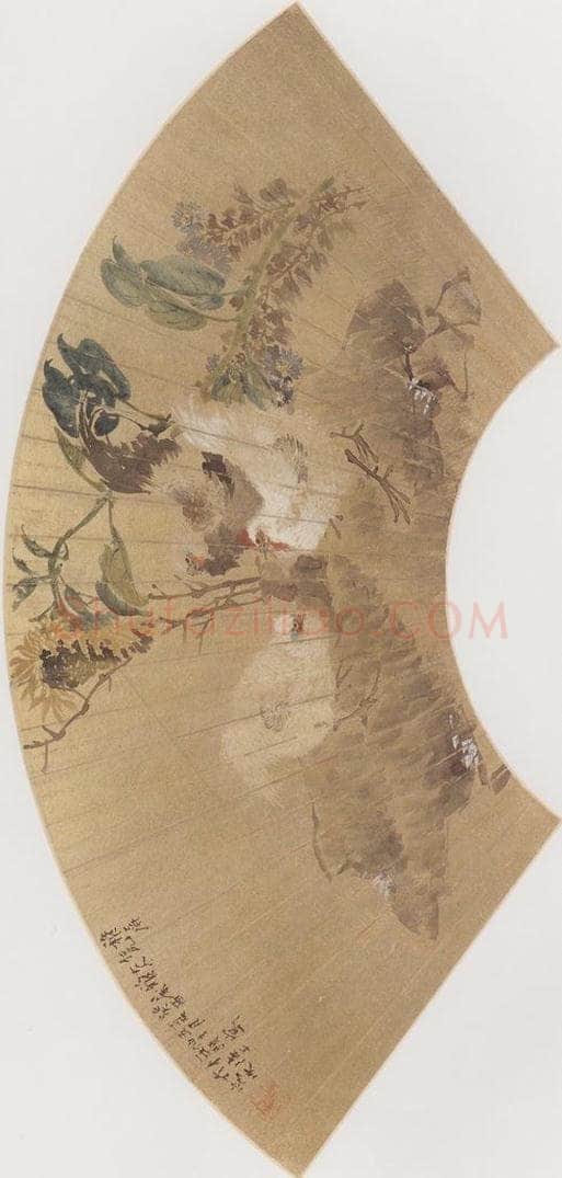 1873年 任伯年 《仕女花鸟册十二开》 书画作品