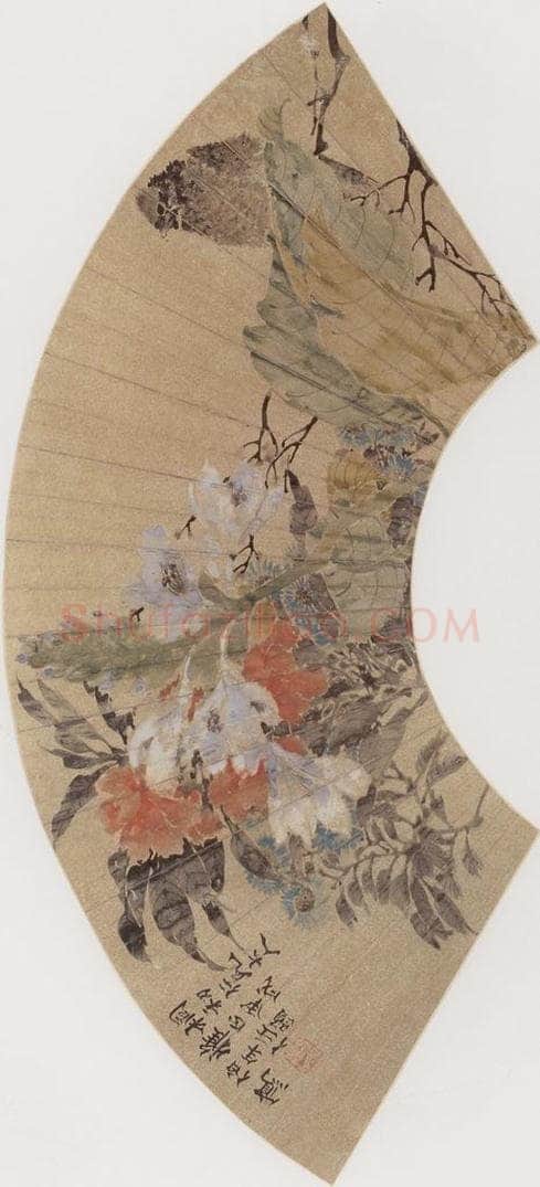 1874年 任伯年 《仕女花鸟册十二开》 书画作品