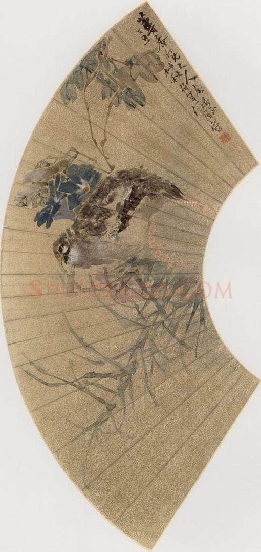 1877年 任伯年 《仕女花鸟册十二开》 书画作品