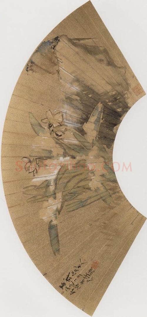 1877年 任伯年 《仕女花鸟册十二开》 书画作品