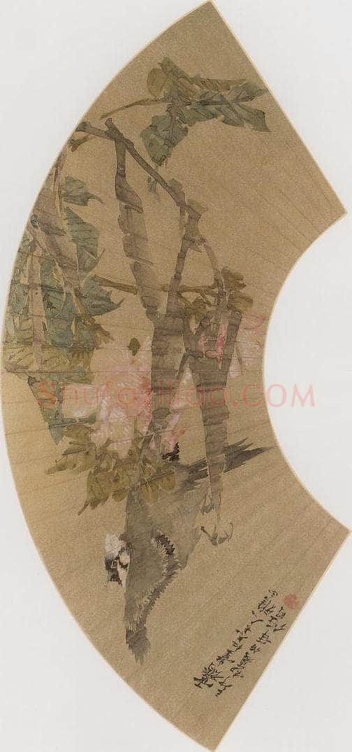 1879年 任伯年 《仕女花鸟册十二开》 书画作品