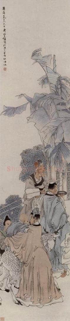 约19世纪70年代中期 任伯年 《三星图》 书画作品
