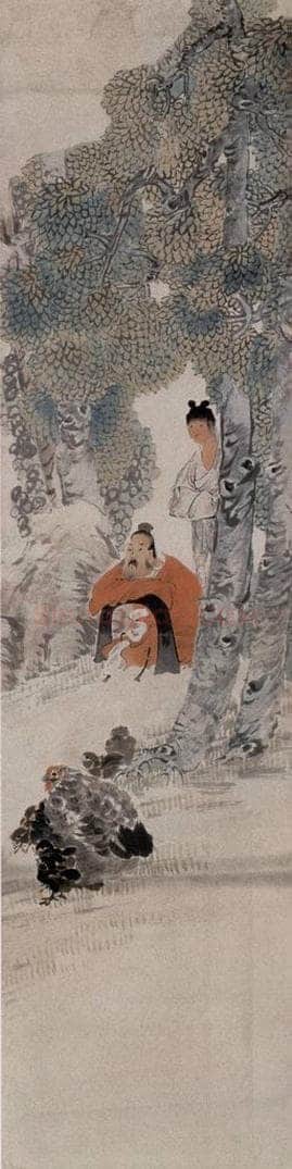 约19世纪60年代中期 任伯年 《赏鸡图》 书画作品
