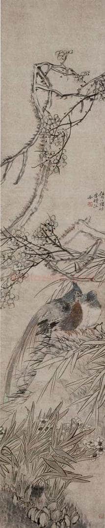1866年 任伯年 《翎毛花卉图》 书画作品