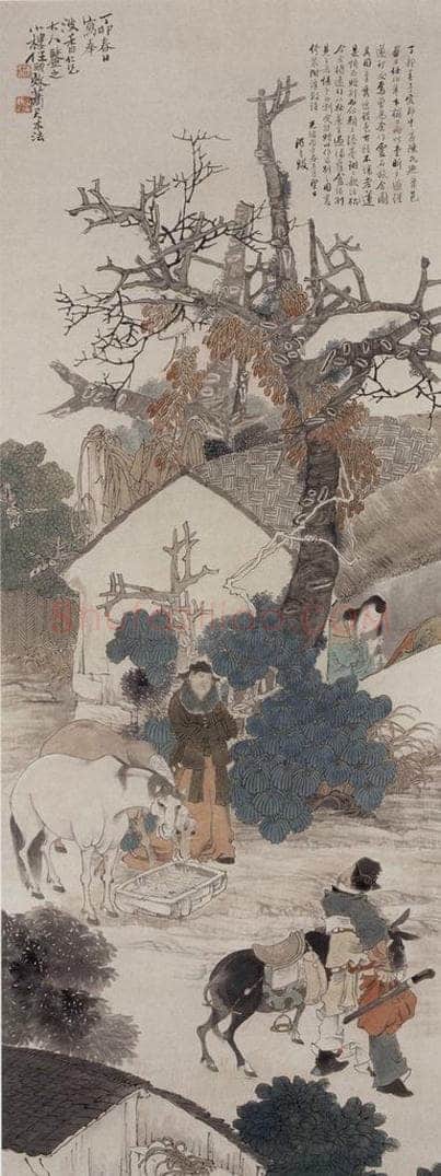 1867年 任伯年 《风尘三侠图》 书画作品