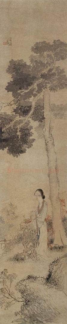 任伯年 《四季人物条屏》 书画作品