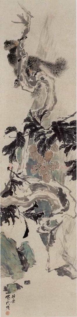 1877年 任伯年 《花鸟四屏》 书画作品