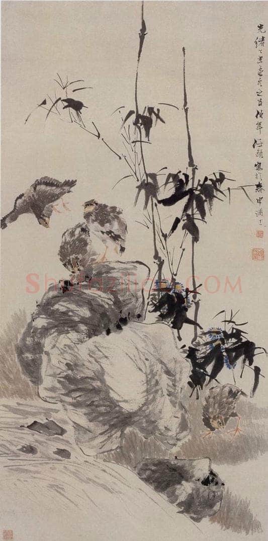 1877年 任伯年 《四季平安图》 书画作品