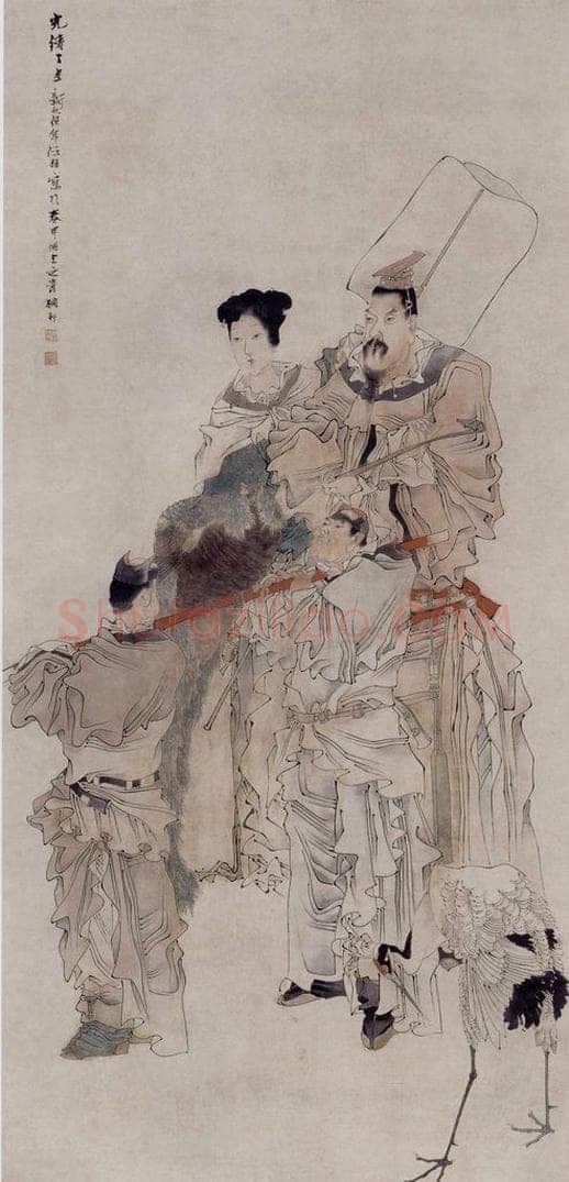 1877年 任伯年 《人物图》 书画作品