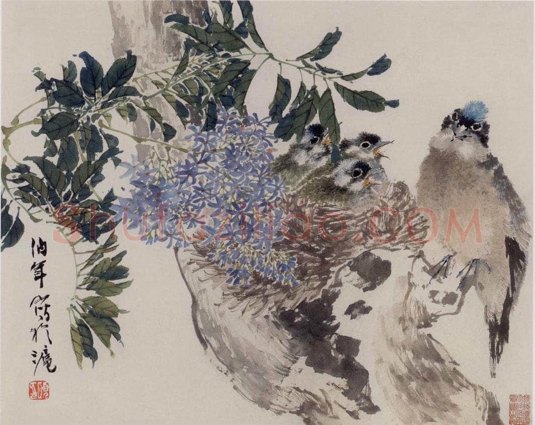 1877年 任伯年 《花鸟册八开》 书画作品