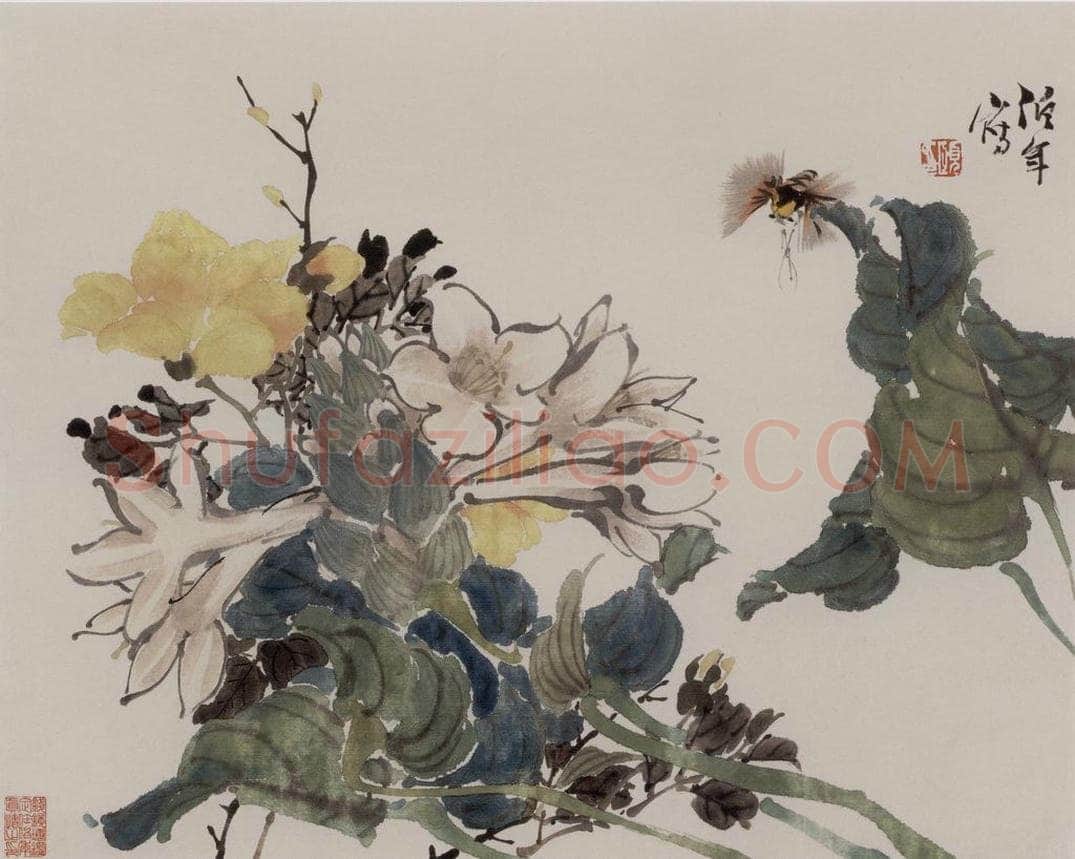 1877年 任伯年 《花鸟册八开》 书画作品