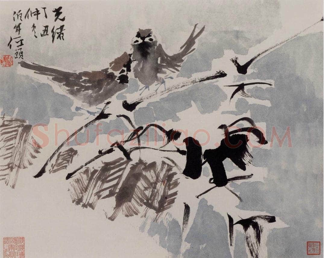 1877年 任伯年 《花鸟册八开》 书画作品