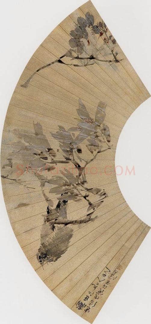 1878年 任伯年 《玉兰八哥》 书画作品