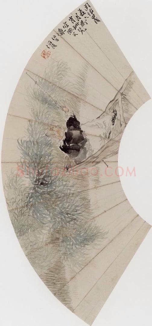 1874年 任伯年 《渔父图》 书画作品