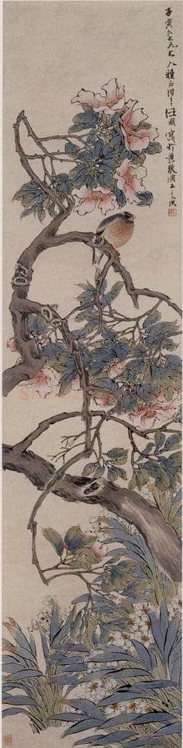 约19世纪70年代中期 任伯年 《寒香幽鸟》 书画作品