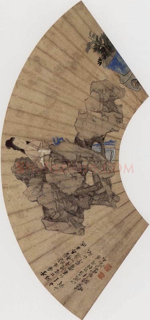 约19世纪80年代初期 任伯年 《人物花鸟册八开》 书画作品