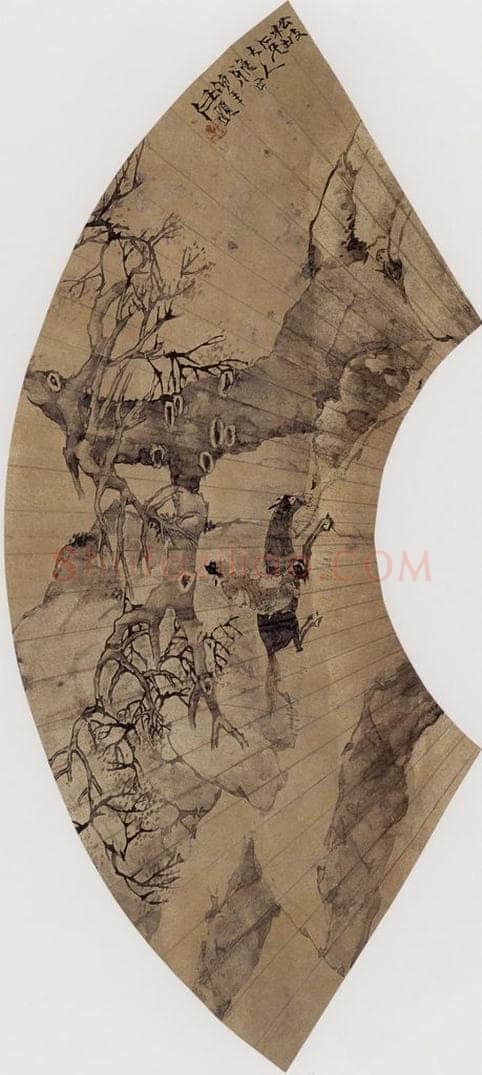 约19世纪70年代末期 任伯年 《驱马图》 书画作品