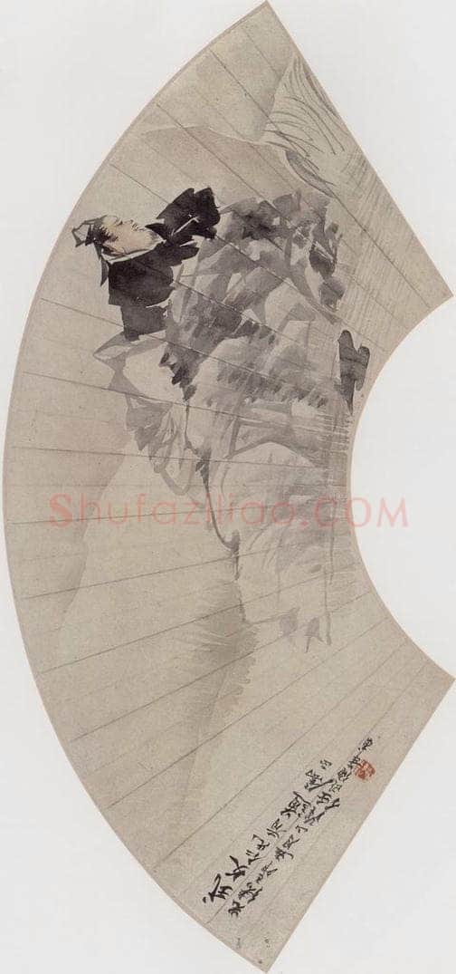1879年 任伯年 《临溪图》 书画作品