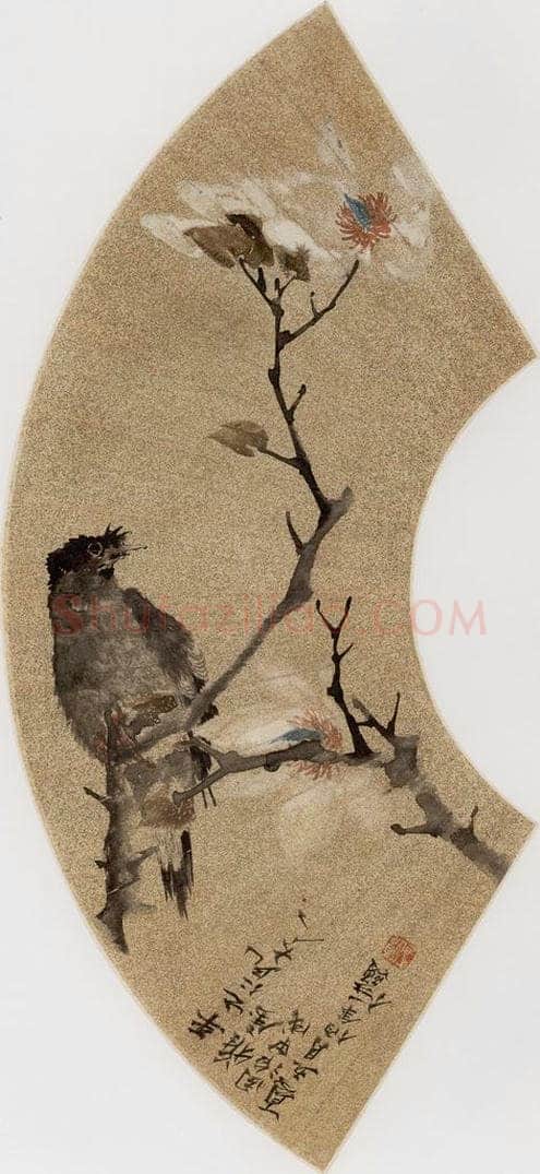 1874年 任伯年 《玉兰八哥》 书画作品