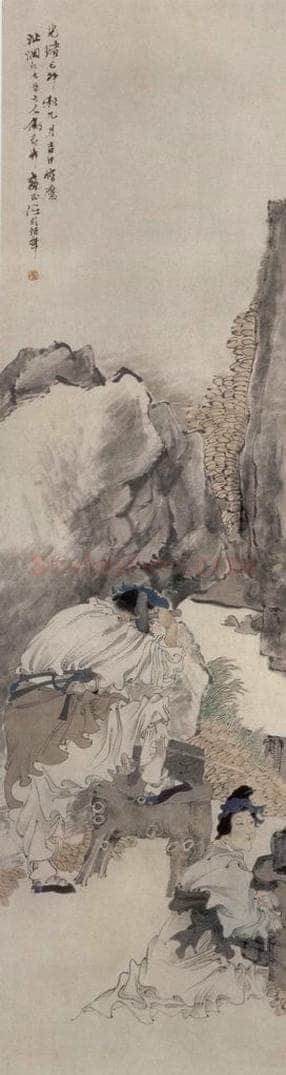 1879年 任伯年 《干莫炼剑图》 书画作品