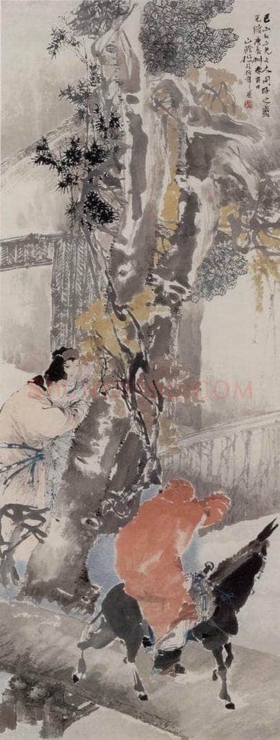 1880年 任伯年 《风尘三侠图》 书画作品