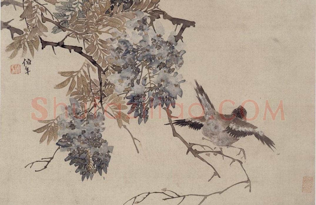约19世纪80年代初期 任伯年 《花鸟册三开》 书画作品