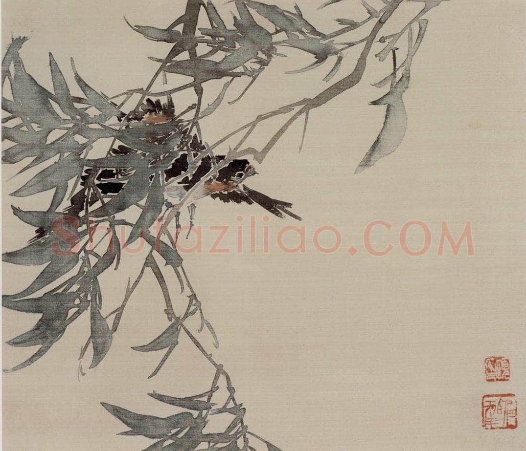 1875年 任伯年 《花鸟图册八开》 书画作品