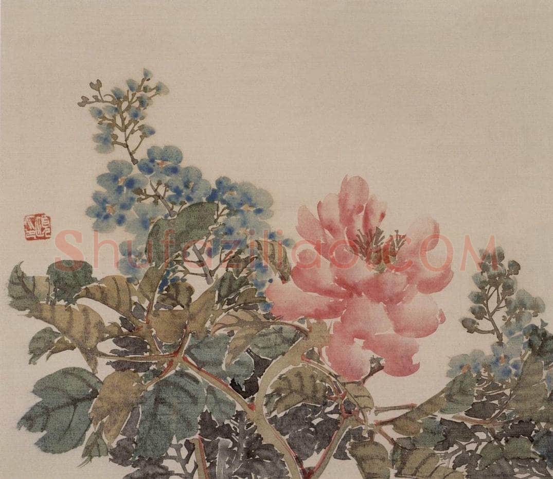 1875年 任伯年 《花鸟图册八开》 书画作品