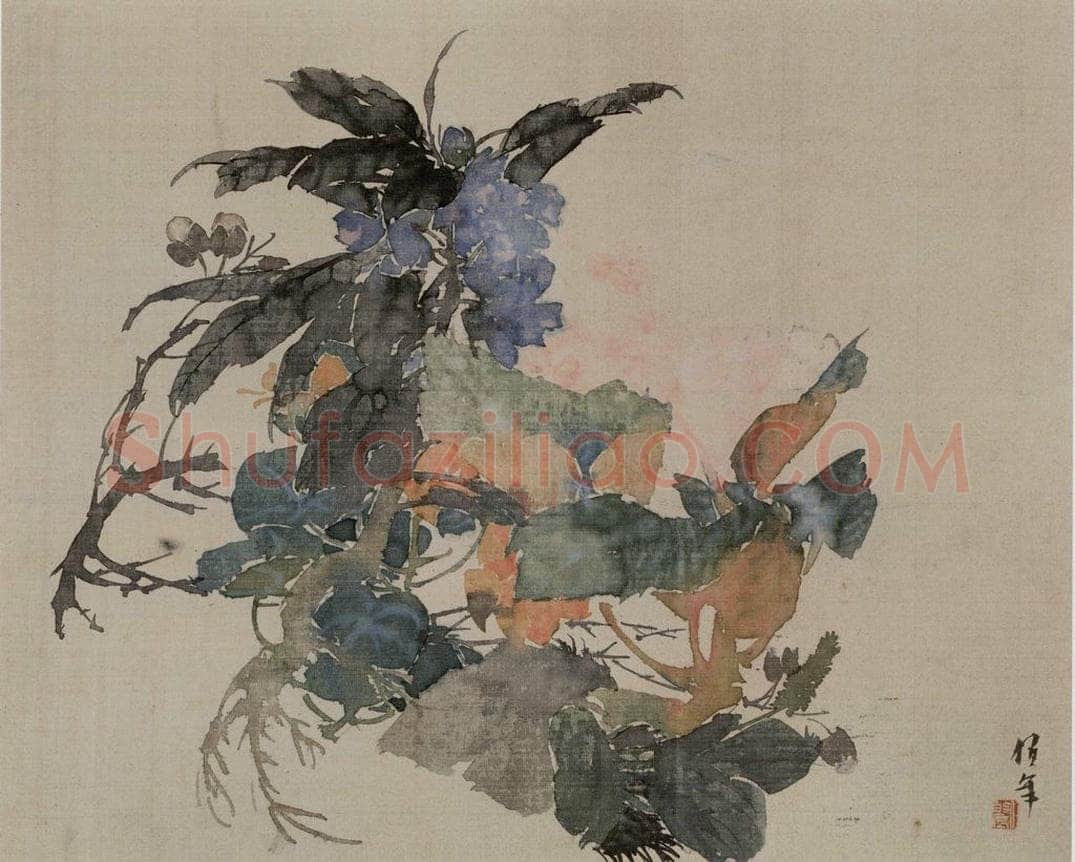 1882年 任伯年 《没骨花卉册十二开》 书画作品