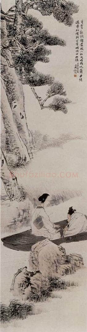 1882年 任伯年 《人物故事屏》 书画作品