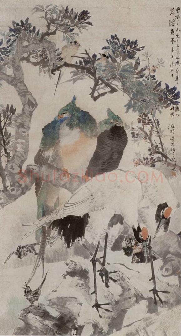 1880年 任伯年 《五伦图》 书画作品