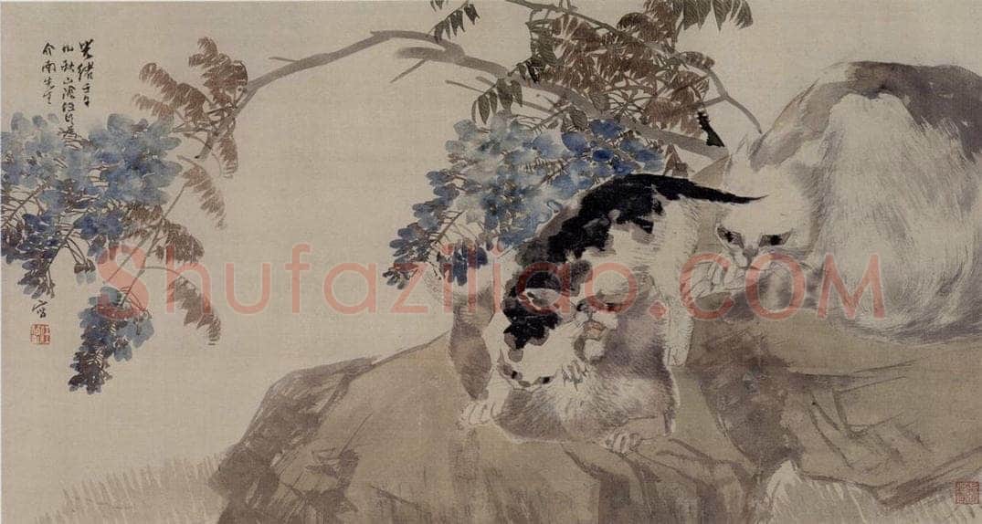 1882年 任伯年 《杂画卷四帧》 书画作品