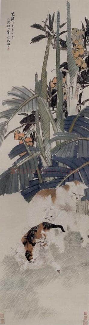 1882年 任伯年 《四猫图》 书画作品