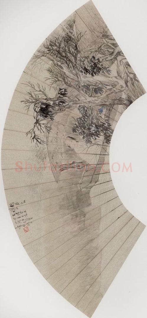 1883年 任伯年 《人物花鸟扇面册》 书画作品