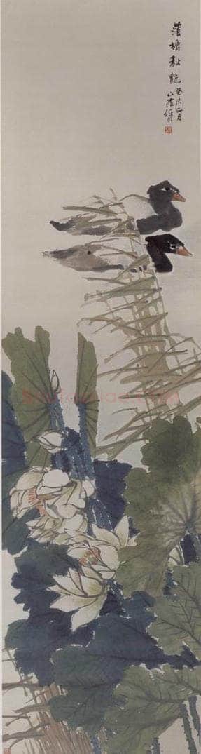 1883年 任伯年 《花鸟四条屏》 书画作品