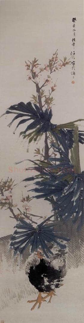 1883年 任伯年 《花鸟四条屏》 书画作品