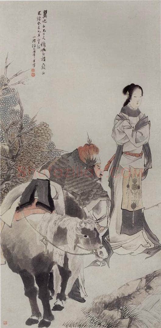 1883年 任伯年 《出游图》 书画作品