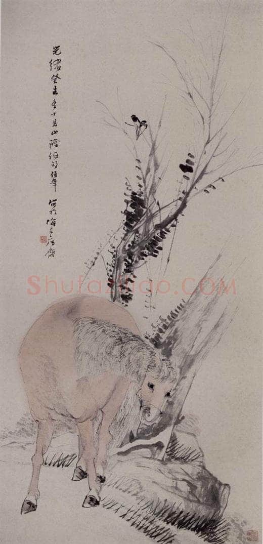 1883年 任伯年 《马》 书画作品
