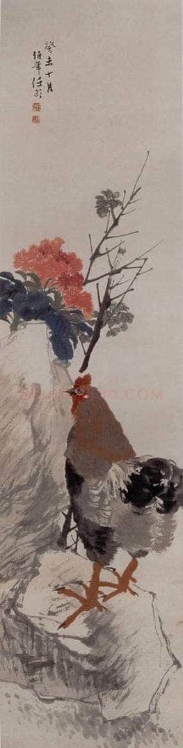 1883年 任伯年 《花鸟四条屏》 书画作品