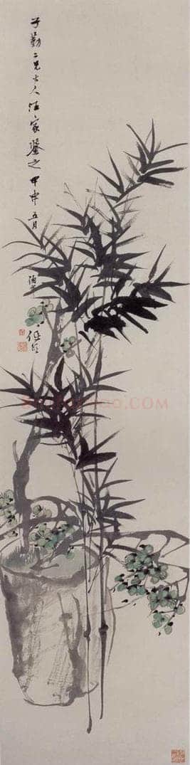 1884年 任伯年 《梅竹双清图》 书画作品