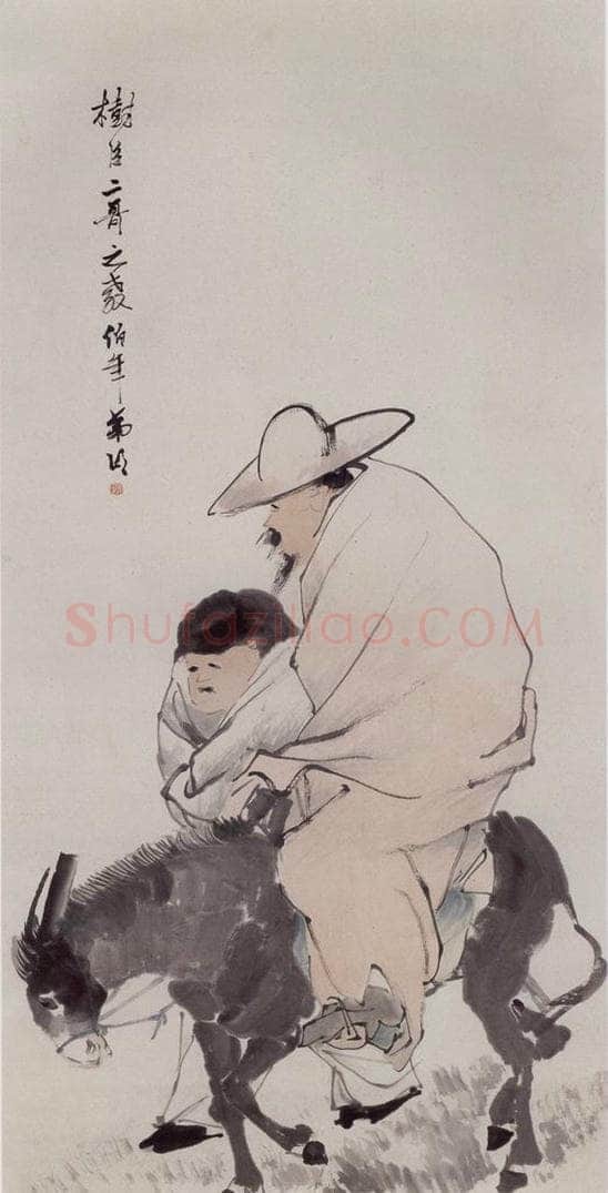 清 任伯年 《骑行图》 书画作品