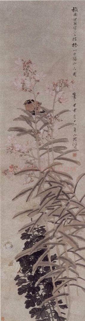 1884年 任伯年 《花鸟四条屏》 书画作品