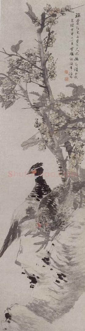 1884年 任伯年 《花鸟四条屏》 书画作品