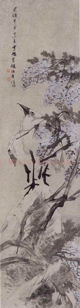 1884年 任伯年 《花鸟四条屏》 书画作品