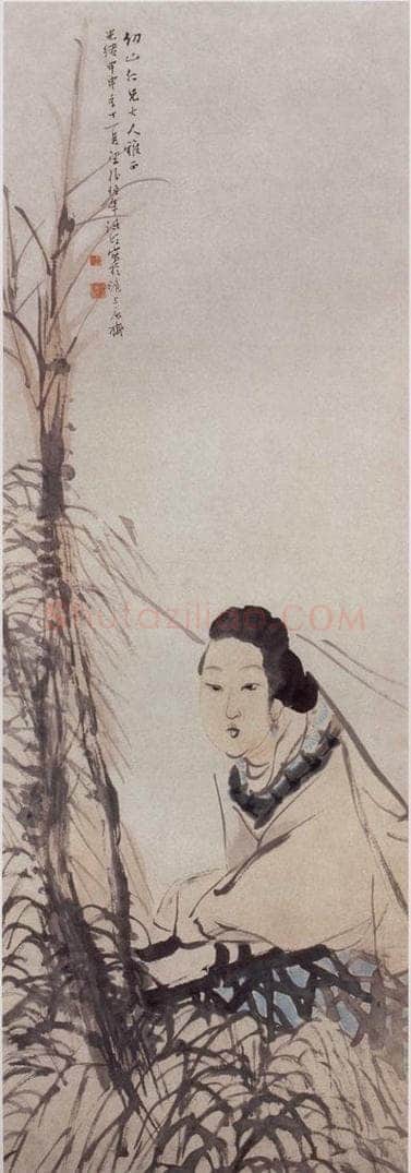 1884年 任伯年 《仕女图》 书画作品