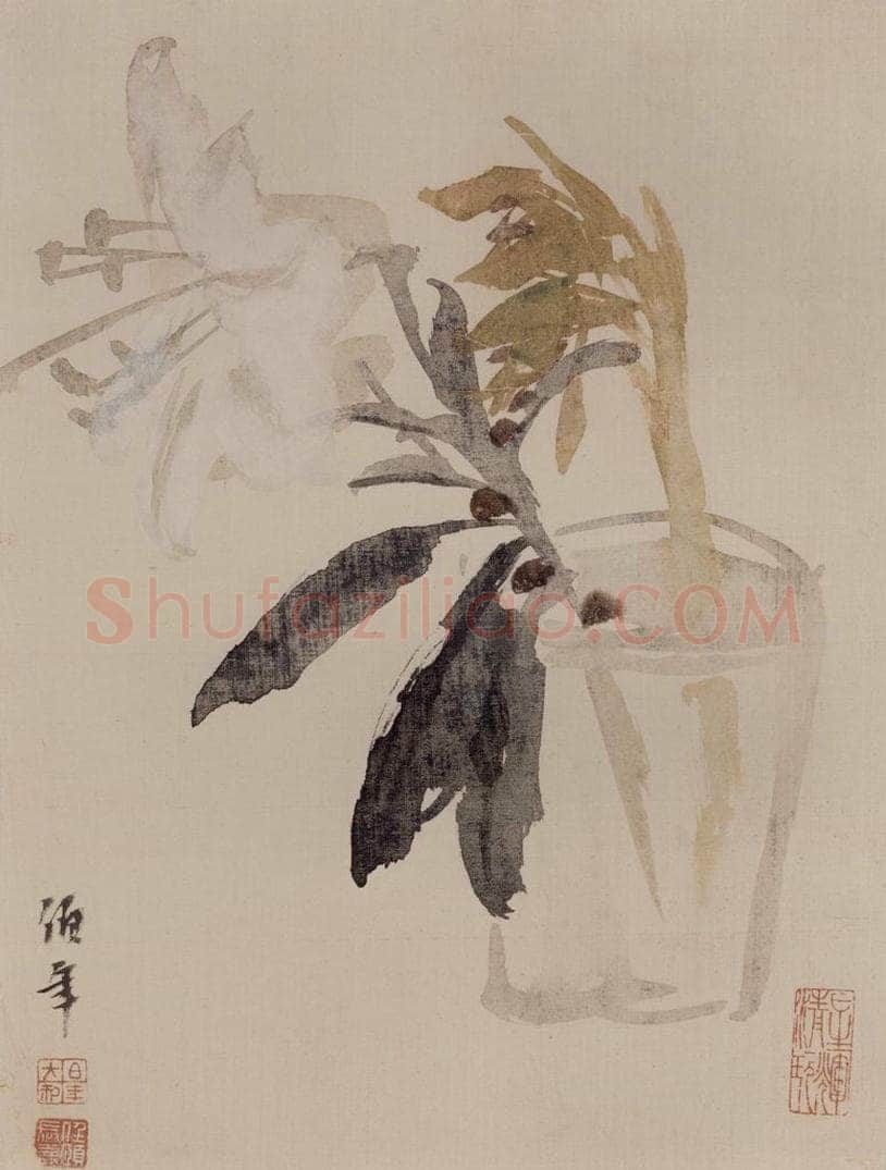 1884年 任伯年 《花果图册八开》 书画作品